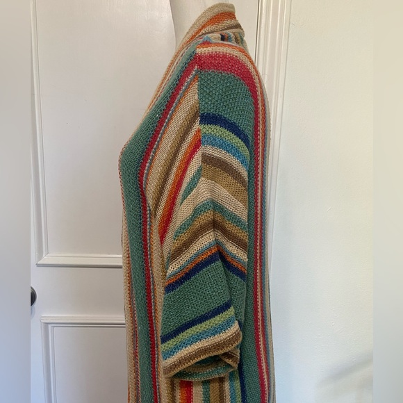 Ralph Lauren long line open front stripe knit cardigan size M - Picture 5 of 7